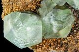 Green Fluorite Crystals on Quartz - China #112190-3